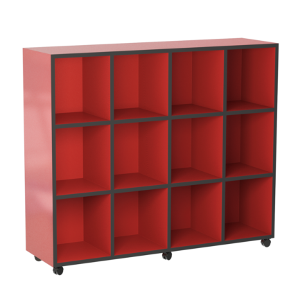 12 Hole Bag Unit school bag storage cubbies in Ironstone