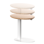Vertex Cupid height adjustable side table showing gas-lift height range