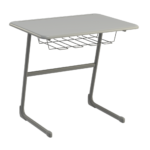 Static single student classroom desk in Oyster Grey
