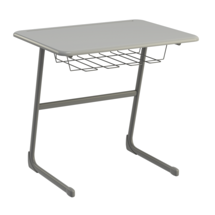 Static single student classroom desk in Oyster Grey