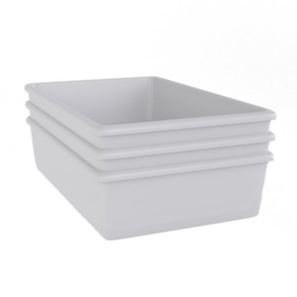 White tote bin student storage tray