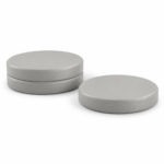 Circle Pads in soft grey vinyl – indicative render