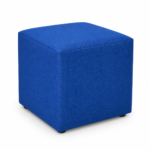 Cube ottoman in cobalt blue woven education fabric – indicative render