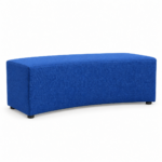 Curve ottoman in blue woven fabric – consistent proportions, indicative render