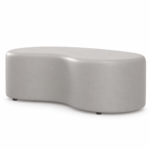Pluto ottoman in soft grey vinyl – indicative render