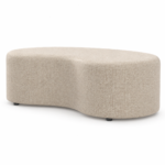 Pluto ottoman in warm neutral woven fabric – indicative render