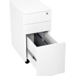 3 Drawer Slimline Steel Mobile Pedestal