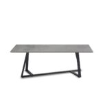 Piedra Coffee Table - Grey Carrara Marble Top, Black Steel Frame