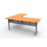 Rapid Span C Leg Open Workstation With Return - Two Piece Top
