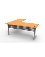Rapid Span C Leg Open Workstation With Return - Two Piece Top