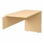 Core Return desk return in maple laminate with slab end panels – attaches to a Core desk to form an L-shaped workstation