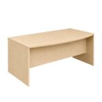 Core Bow Front Desk in maple laminate – curved bow-front office desk with slab end panels