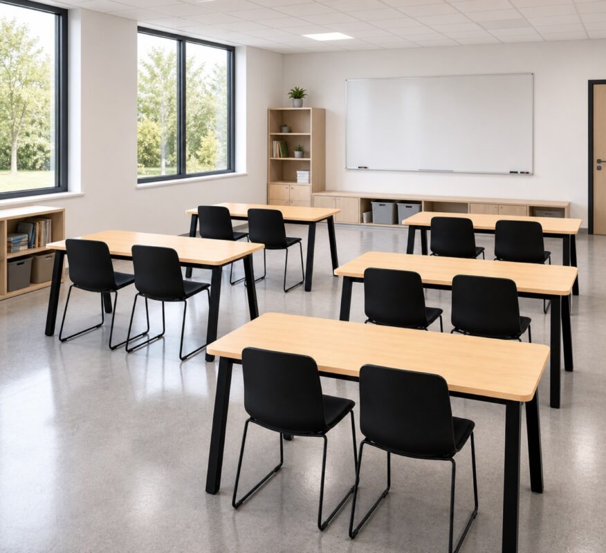 AV Student Tables in a classroom setting
