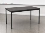Base Table in a classroom with graphite top and black 25mm square steel legs