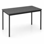 Base Table with Ironstone top and black 25mm square steel legs