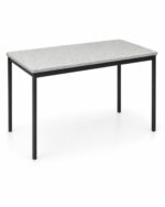 Base Table with light speckled grey top and black square steel legs