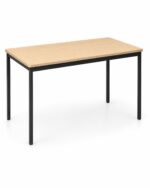Base Table with maple laminate top and black square steel legs