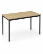Base Table with natural oak laminate top and black square steel legs