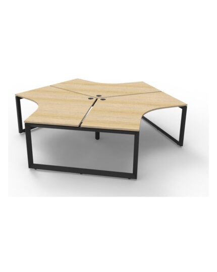 Deluxe Infinity Loop Leg 3 Person 120 Degree Workstation