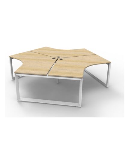 Deluxe Infinity Loop Leg 3 Person 120 Degree Workstation - view 2