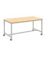 H-Base Mobile table with grey powdercoat frame and lockable castors