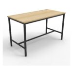 High Bar Table with Natural Oak top and black frame