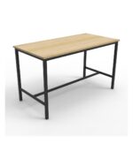 High Bar Table with Natural Oak top and black frame