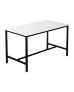 High Bar Table with Natural White top and black frame
