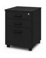 Mobile Pedestal 2 Drawer 1 File - Black with Multi Lock