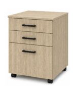 Mobile Pedestal 2 Drawer 1 File - Natural Oak
