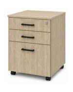 Mobile Pedestal 2 Drawer 1 File - Natural Oak with Multi Lock
