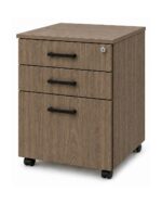 Mobile Pedestal 2 Drawer 1 File - Natural Walnut with Multi Lock