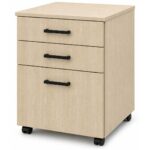Mobile Pedestal 2 Drawer 1 File - Raw Birchply