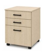 Mobile Pedestal 2 Drawer 1 File - Raw Birchply
