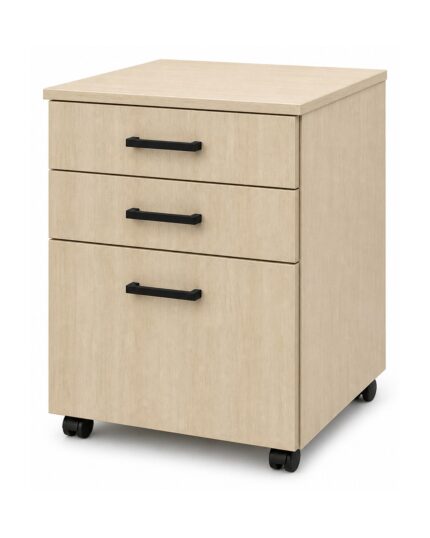 Mobile Pedestal 2 Drawer 1 File - Raw Birchply