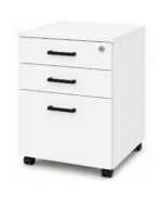 Mobile Pedestal 2 Drawer 1 File - White 200 with Multi Lock