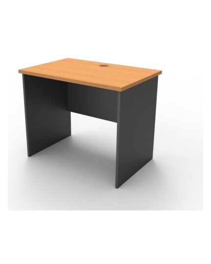 Rapid Worker 900mm open slab end hot desk - Beech top with Ironstone frame