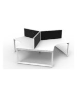 Deluxe Infinity Loop Leg 3 Person 120 Degree Workstation - Natural White