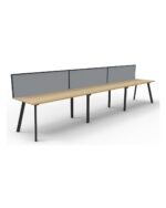Deluxe Infinity Single Sided Workstation - Natural Oak / Black