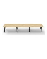 Deluxe Infinity Single Sided Workstation - Natural Oak / Black