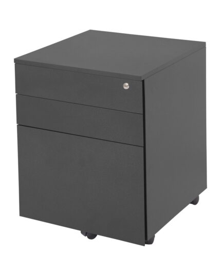GO Steel Mobile Pedestal - 3 Drawer - Grey