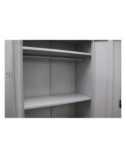 GO Steel Top Shelf with Hanging Rail - Silver Grey