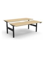 Halo+ Back to Back Desk - Natural Oak / Black