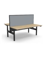Halo+ Back to Back Desk - Natural Oak / Black