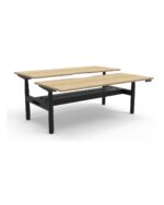 Halo+ Back to Back Desk - Natural Oak / Black