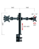 Revolve Dual Monitor Arm - Black