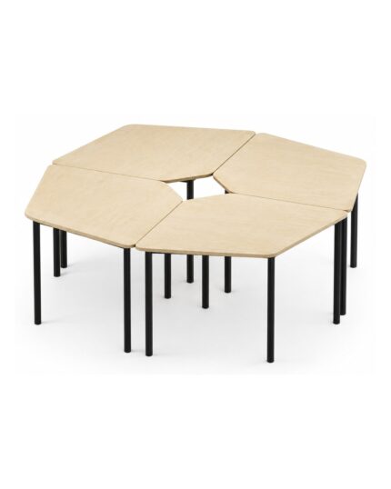 Shield Pro collaborative classroom table - Cluster Raw Birchply