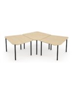 Shield Pro collaborative classroom table - Row Raw Birchply