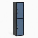 Vertical 2 Door Locker - Portsea doors, black frame