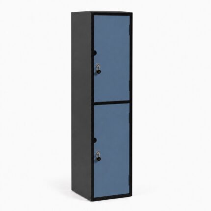 Vertical 2 Door Locker - Portsea doors, black frame